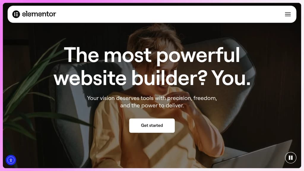 Screenshot of Elementor website