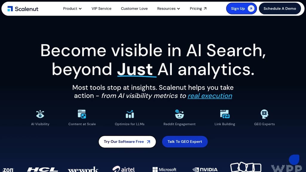 Screenshot of Scalenut website