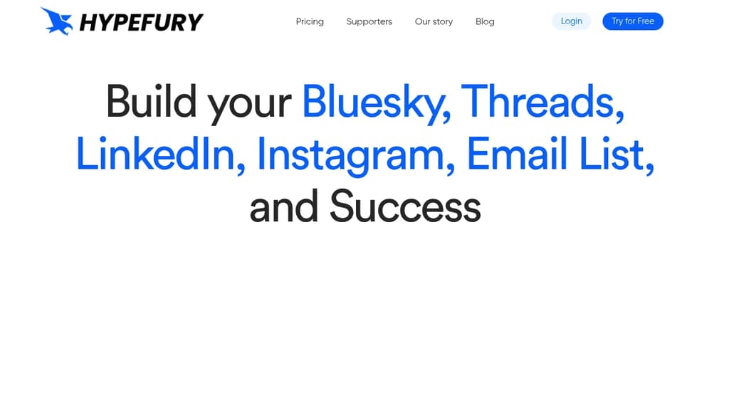 Screenshot of Hypefury website