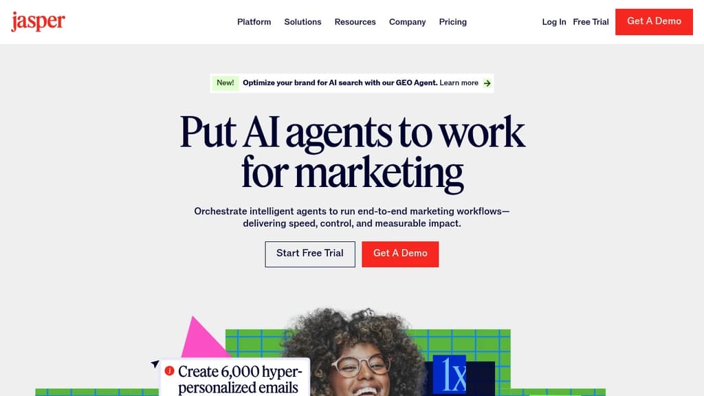 Screenshot of Jasper website