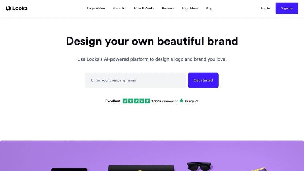 Screenshot of Looka website