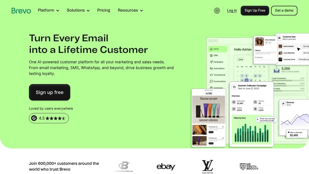 Screenshot of Brevo website