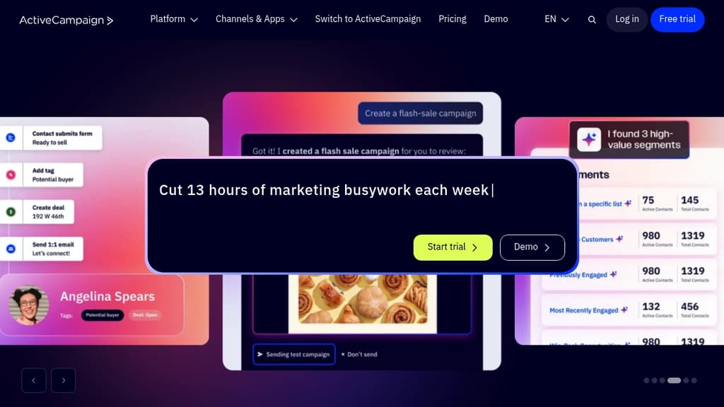 Screenshot of ActiveCampaign website