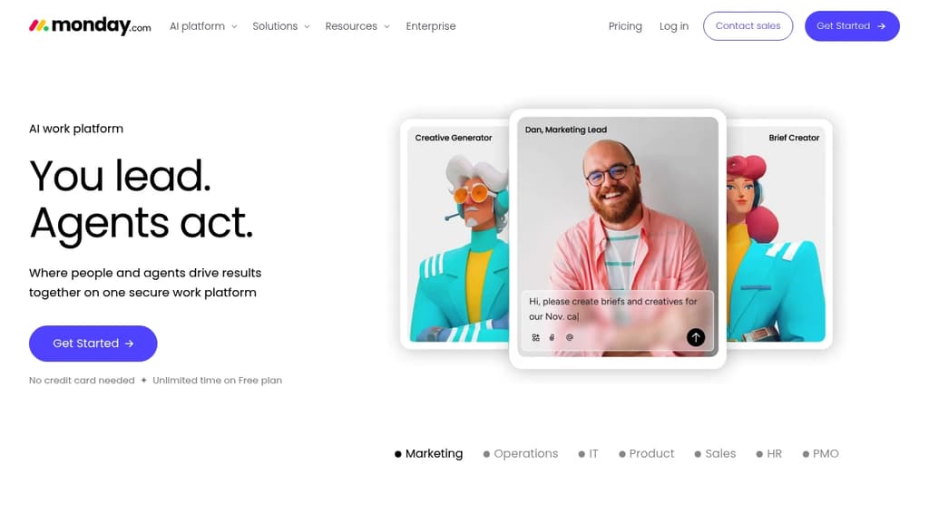 Screenshot of monday.com website